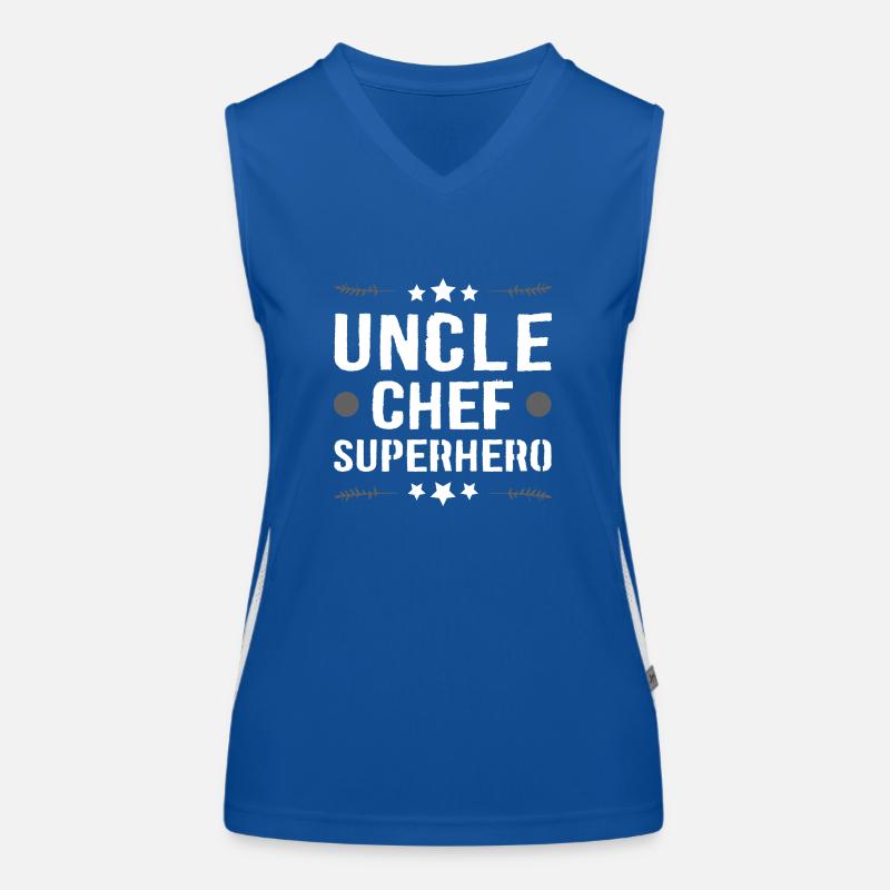 Onkel Chef Superheld Funktionelles Kontrast-Tank Top für Frauen