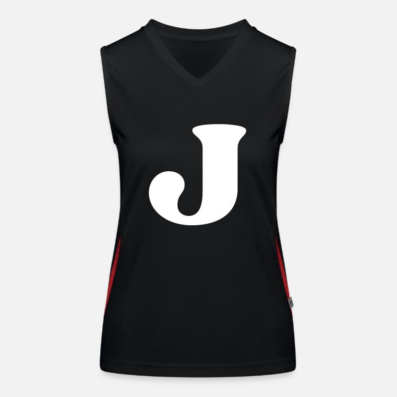Buchstabe j Funktionelles Kontrast-Tank Top für Frauen
