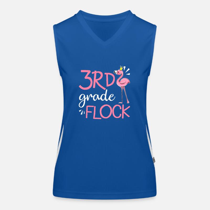 Flamingo Back To School 3rd Third Grade Flock Women's Functional Contrast Tank Top