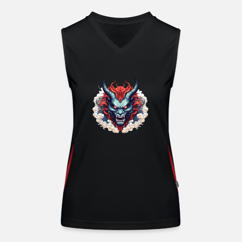 Dämonen-Oni Funktionelles Kontrast-Tank Top für Frauen