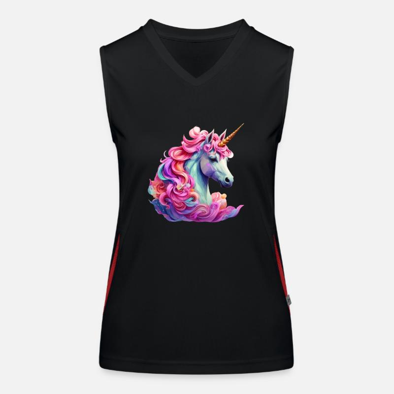 Einhorn, bunt, Pferd, Geschenk, Pony, Mädchen Funktionelles Kontrast-Tank Top für Frauen