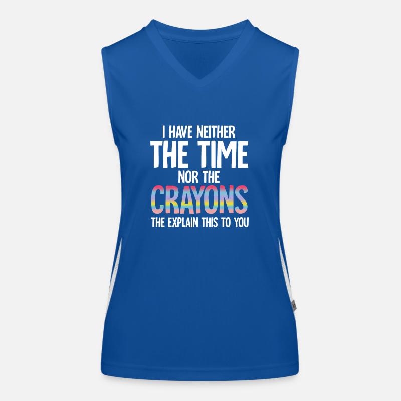Je n’ai pas le temps ou les crayons de couleur sarcasme drôle Débardeur respirant contrasté Femme