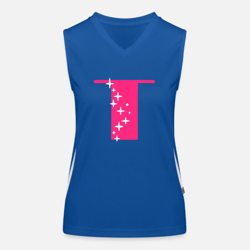 Letter T Glitter Women's Functional Contrast Tank Top
