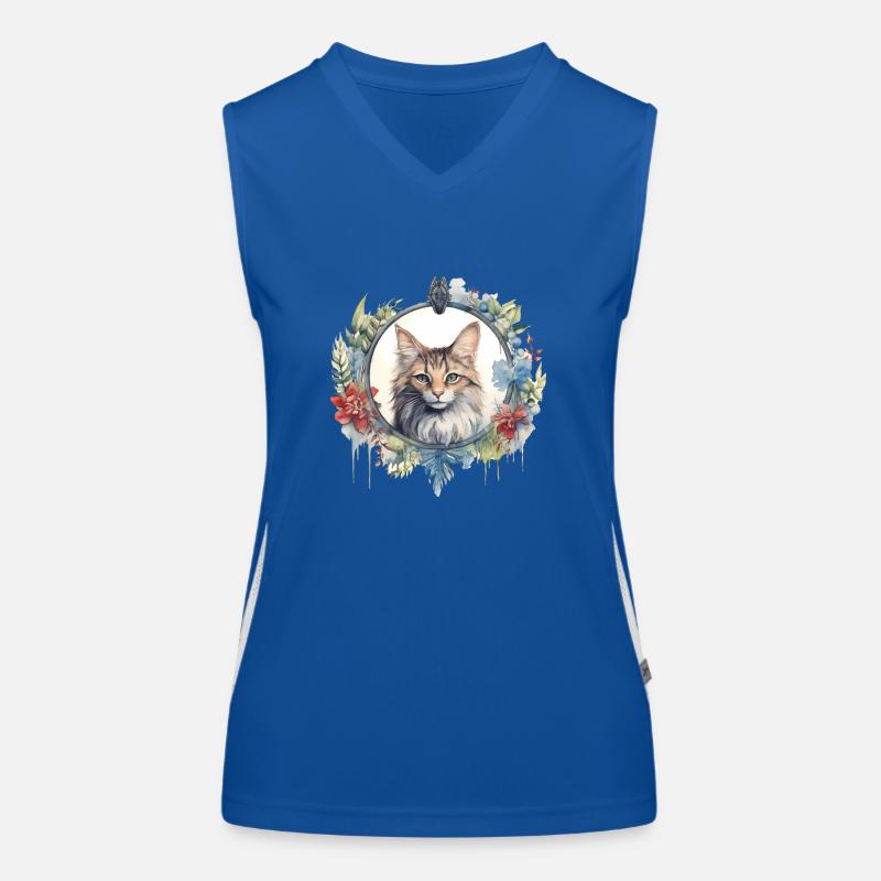 Manx Cat Boho Style, Chats d’amour Débardeur respirant contrasté Femme