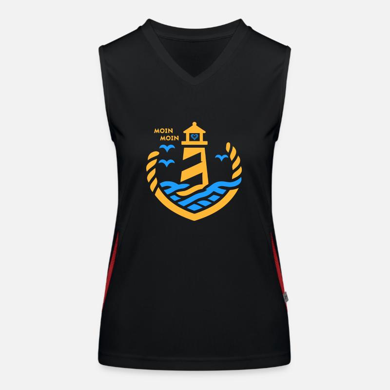 Moin Moin + Phare avec coeur Débardeur respirant contrasté Femme