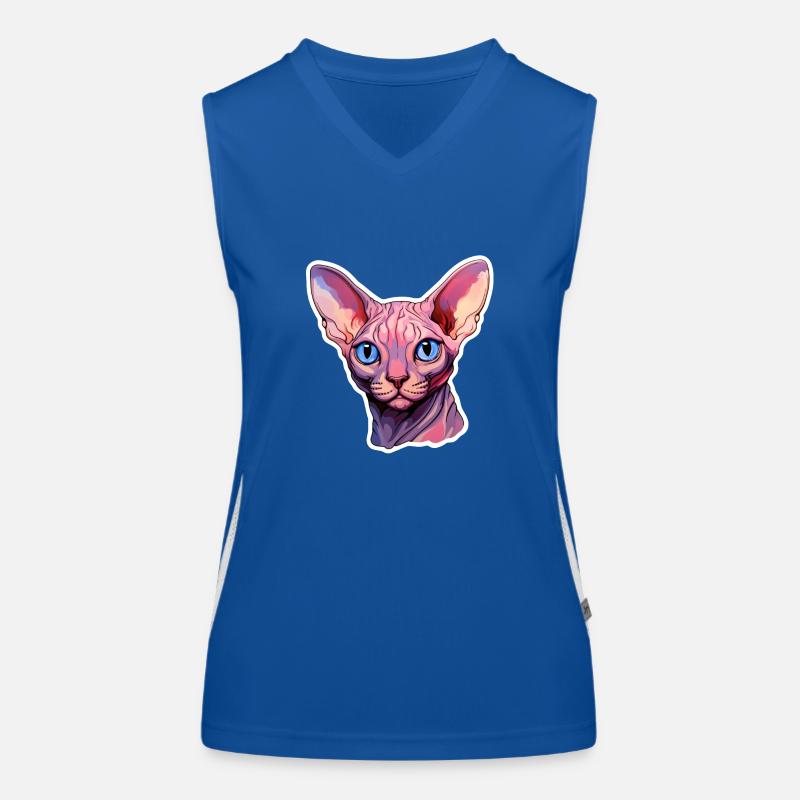 Tête de chat Sphynx Débardeur respirant contrasté Femme