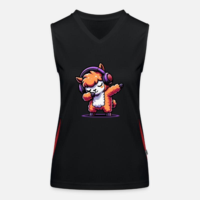 Dabbing Alpaka Funktionelles Kontrast-Tank Top für Frauen