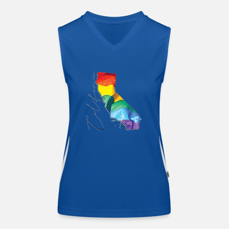 California (USA) | echte Flagge | LGBTQIA+ Script Funktionelles Kontrast-Tank Top für Frauen