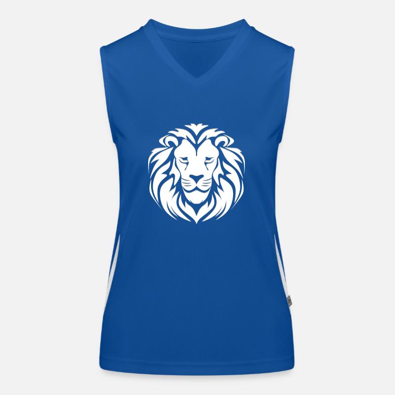 Lion's Head, White Women's Functional Contrast Tank Top