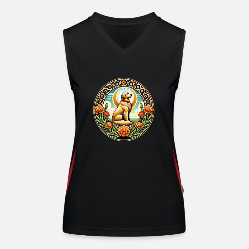 Golden Retriever Women's Functional Contrast Tank Top
