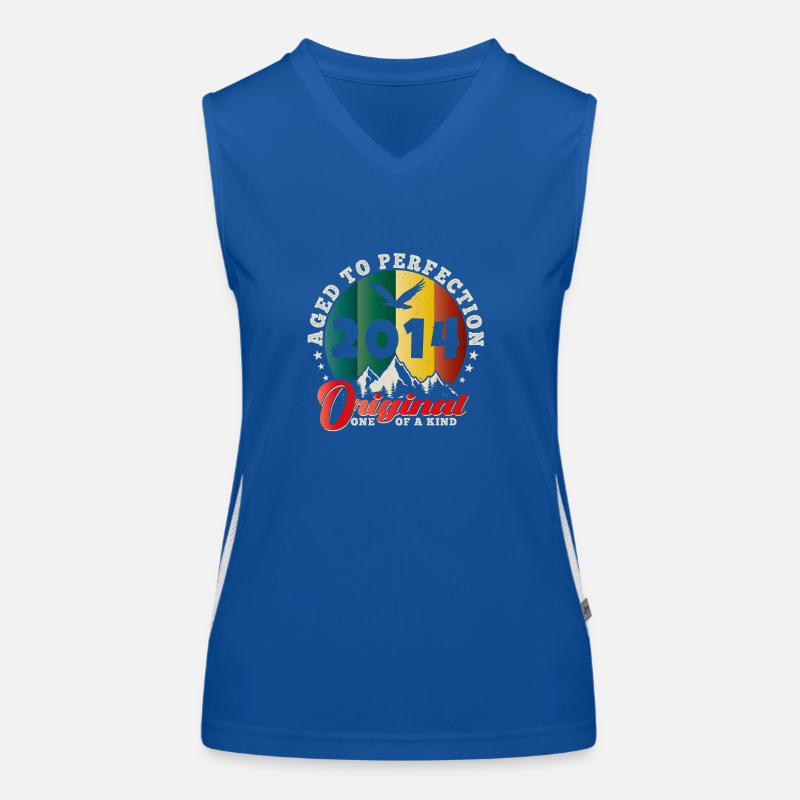 Vintage Geburtstag 2014 - Retro Geschenkidee 2014 Funktionelles Kontrast-Tank Top für Frauen