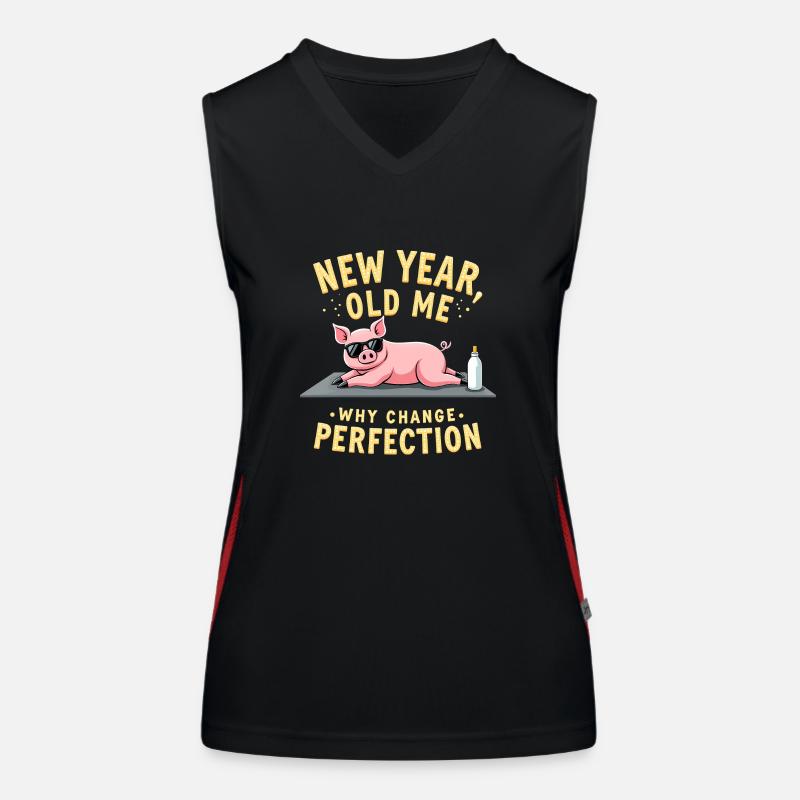 Sarkastischer Witz - Neujahr Funktionelles Kontrast-Tank Top für Frauen