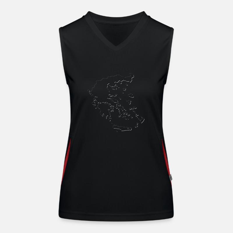 Carte de la Grèce comme plan Débardeur respirant contrasté Femme