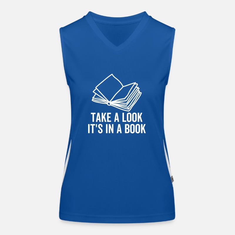 Werfen Sie einen Blick darauf, es ist in einem Buch Funktionelles Kontrast-Tank Top für Frauen