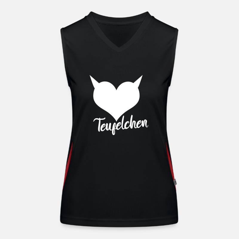 Teufelchen Wort mit Herz Devil Funktionelles Kontrast-Tank Top für Frauen