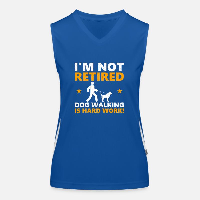 Dog walking is hard work Funktionelles Kontrast-Tank Top für Frauen
