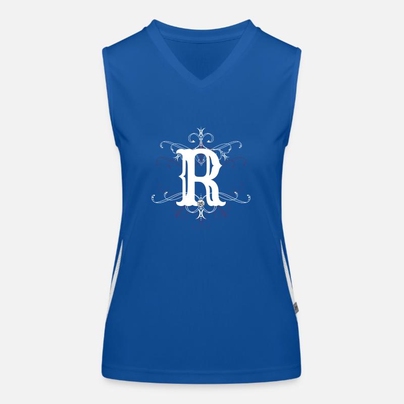 Lettre R (R) Débardeur respirant contrasté Femme