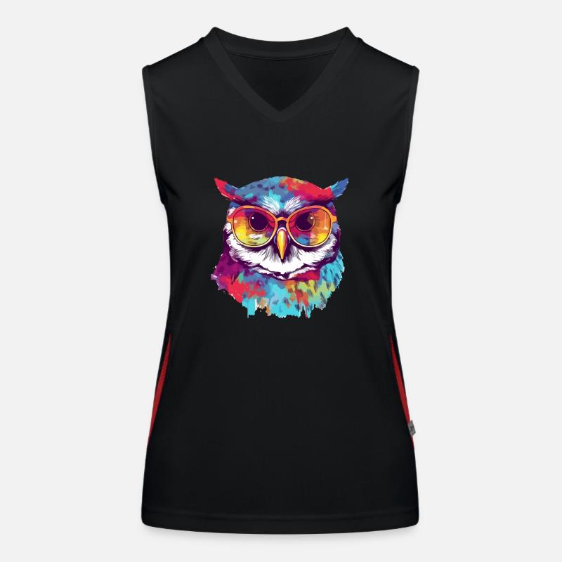 Ikou die Eule Funktionelles Kontrast-Tank Top für Frauen