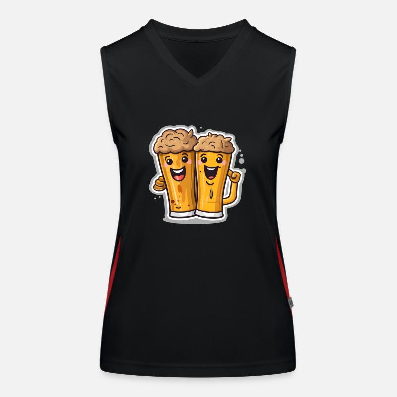 2 Bierglas-Kumpels Funktionelles Kontrast-Tank Top für Frauen