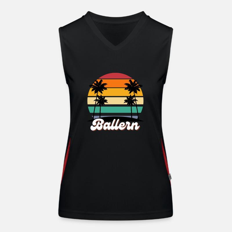 Saufen, Bier Alkohol Schwarzer Humor Spruch Funktionelles Kontrast-Tank Top für Frauen