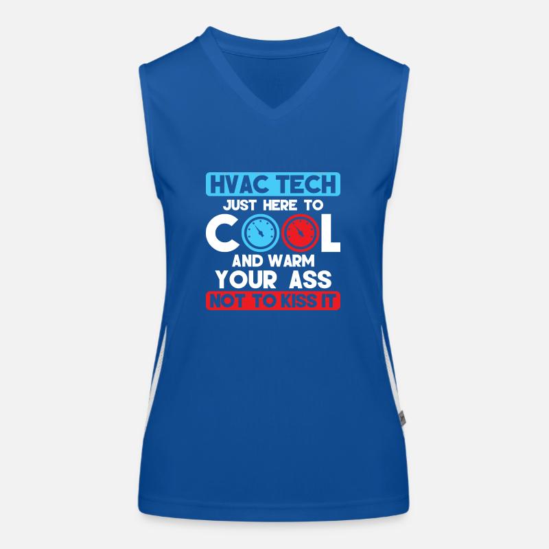 HVAC Tech Just Here To Cool Installer Technician Women's Functional Contrast Tank Top