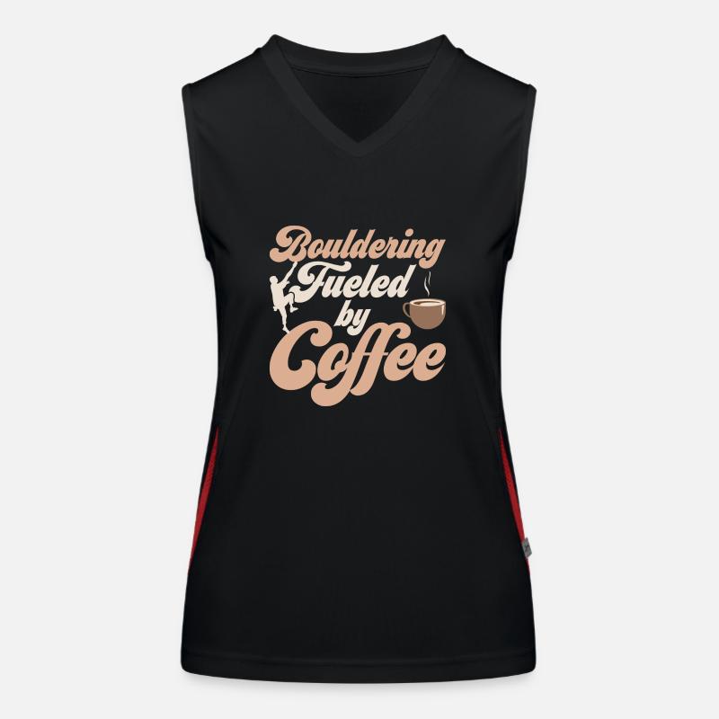 Bouldering Fueled By Coffee Boulder Climbing Funktionelles Kontrast-Tank Top für Frauen