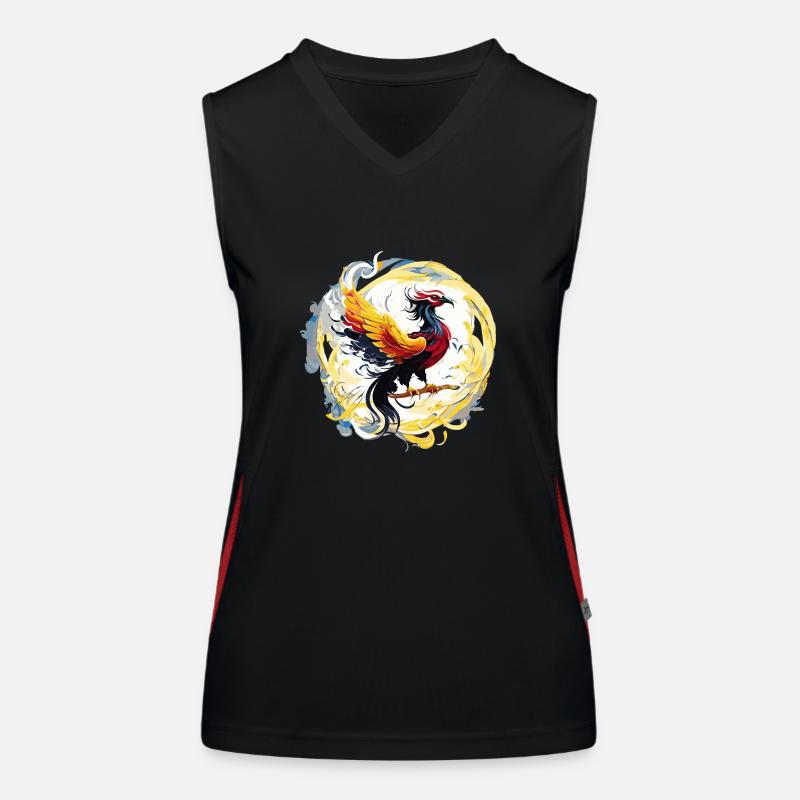 Flammender Phönix (Sammlung von Kunstwerken) Funktionelles Kontrast-Tank Top für Frauen