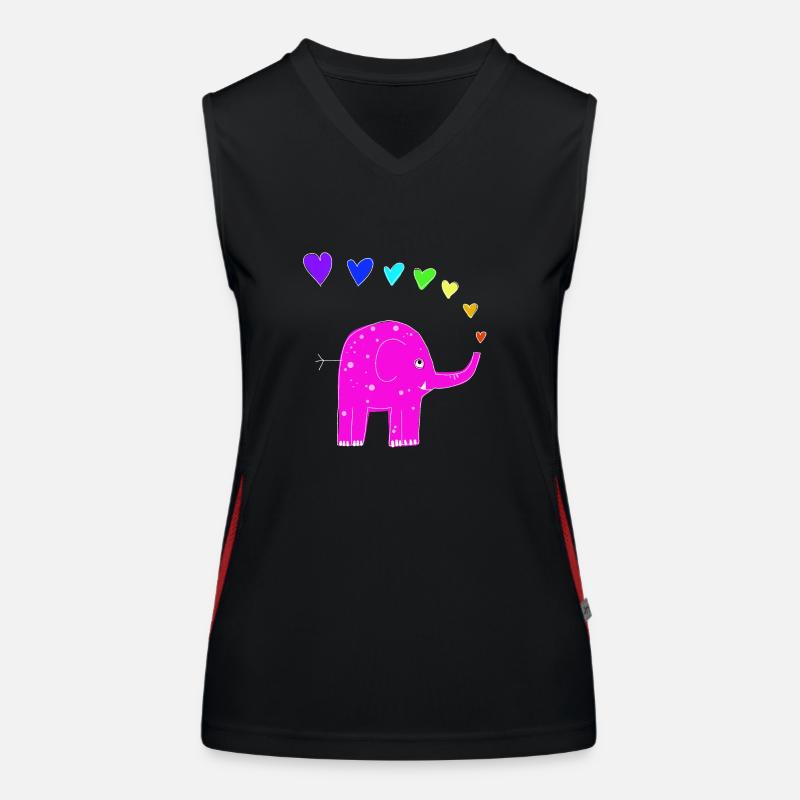Éléphant arc-en-ciel Débardeur respirant contrasté Femme