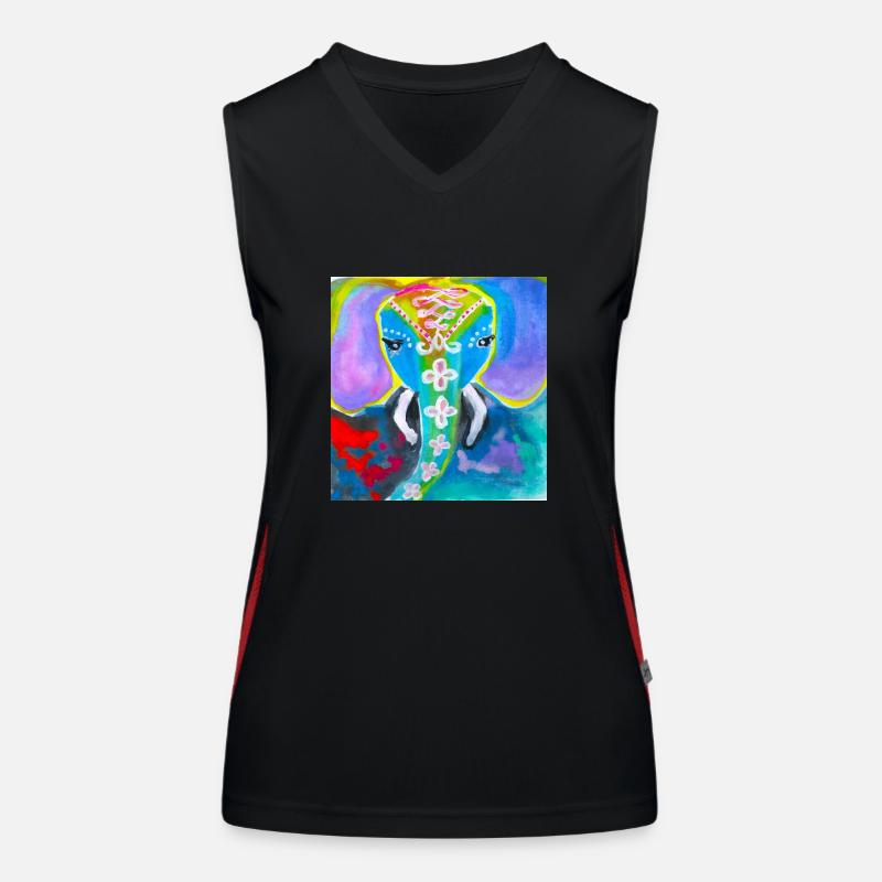 Elefant Funktionelles Kontrast-Tank Top für Frauen