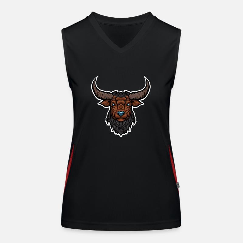 Taurus - Women's Functional Contrast Tank Top - black/red