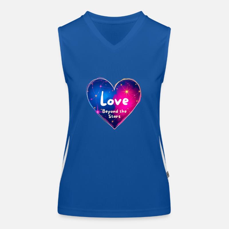 Liebe jenseits der Sterne Herz-Design Funktionelles Kontrast-Tank Top für Frauen