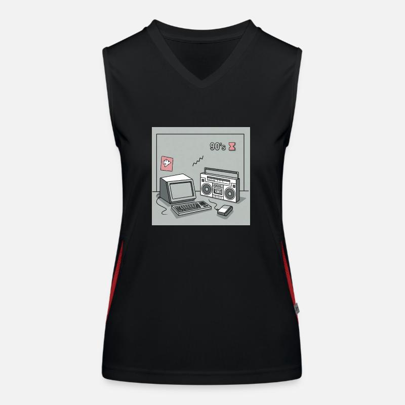 90er Kultobjekte : Walkman, Computer und Co. Funktionelles Kontrast-Tank Top für Frauen