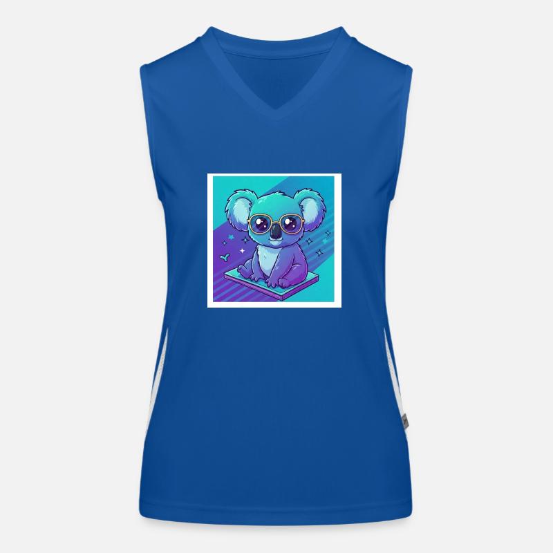 lustiger Koala mit Brille - 90er Vibes Funktionelles Kontrast-Tank Top für Frauen