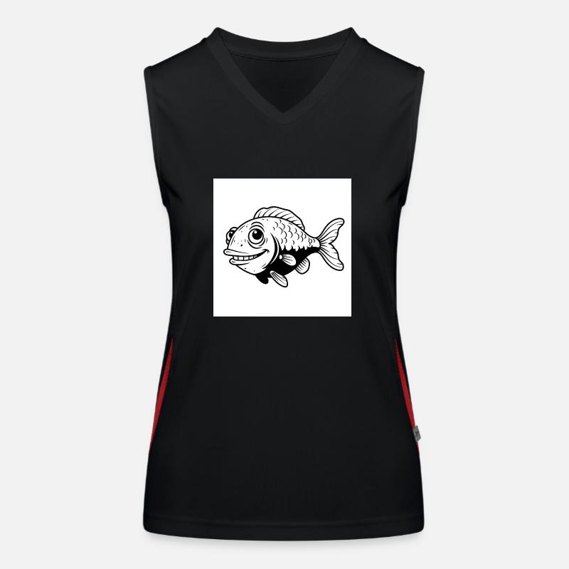 Fisch, Fun, Flossen - Ich bin der Chef im Teich Funktionelles Kontrast-Tank Top für Frauen