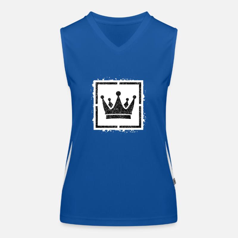 Sponge stencil Crown inside square Women's Functional Contrast Tank Top