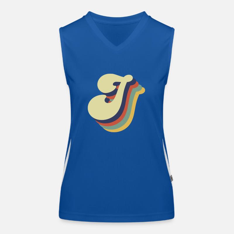 Retro J Buchstabe Funktionelles Kontrast-Tank Top für Frauen