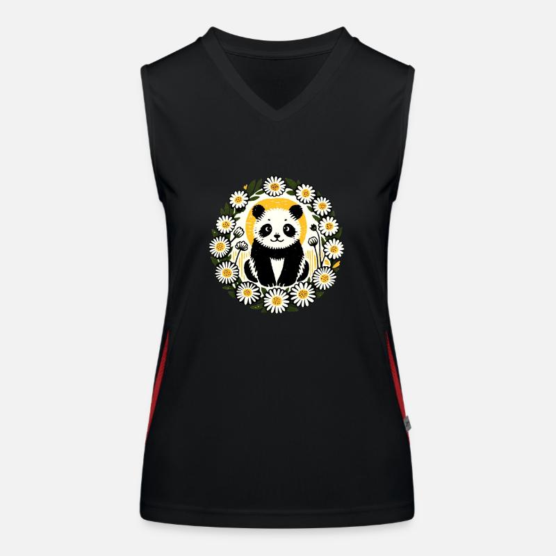 Großer Panda Funktionelles Kontrast-Tank Top für Frauen