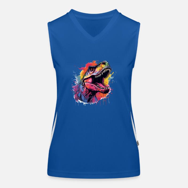 Cooler T-Rex Dinosaurier Geschenk Dinosaurier Dino Funktionelles Kontrast-Tank Top für Frauen