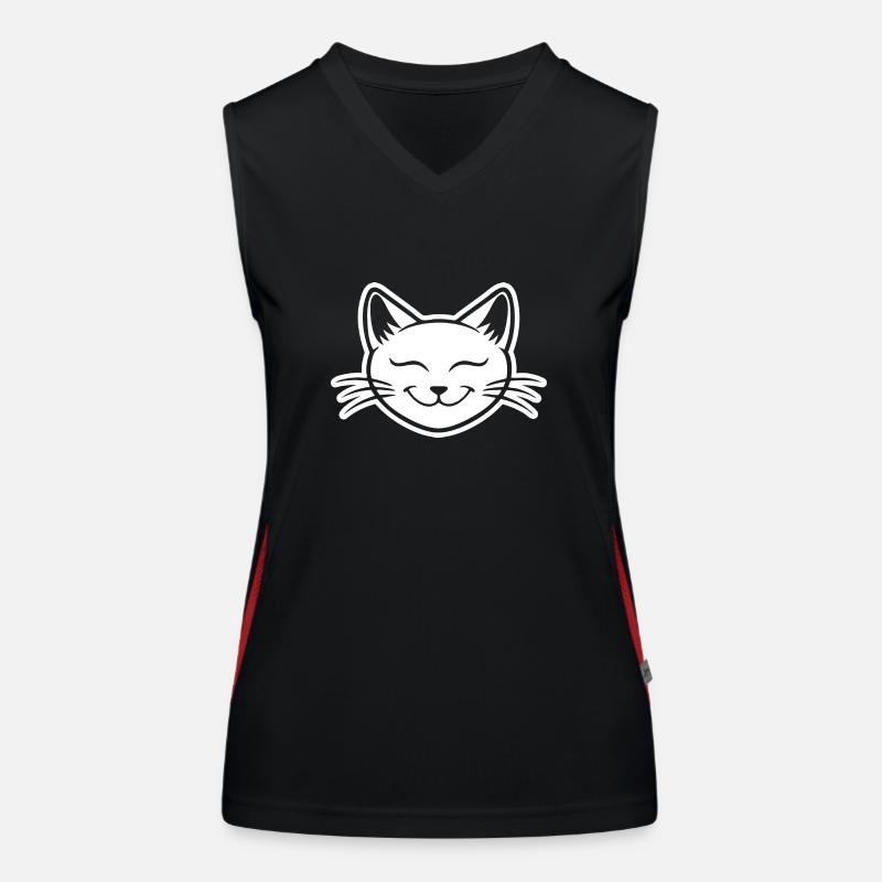 Chat Chats Chat Dame Chat Amoureux Chat Visage Débardeur respirant contrasté Femme