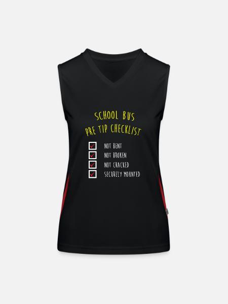 Schulbusfahrer Schulbus - Funktionelles Kontrast-Tank Top für Frauen - Schwarz/Rot - Vorne