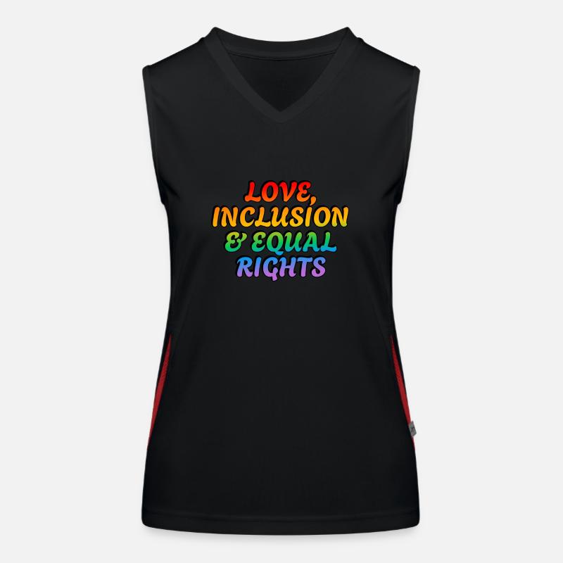 Love inclusion and equal rights LGBT pride ally Women's Functional Contrast Tank Top