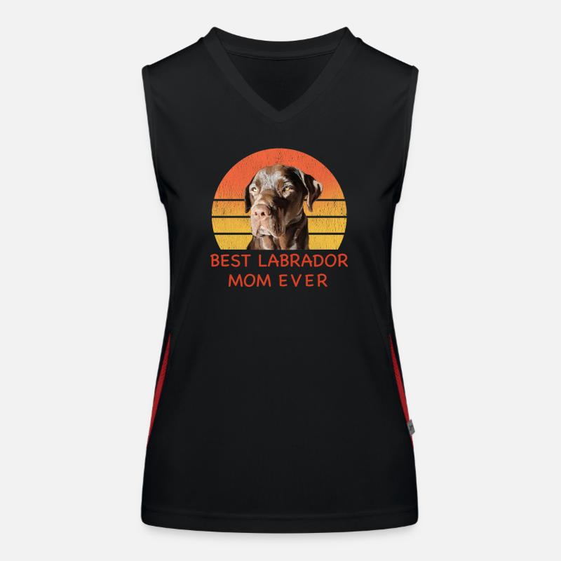 Beste Labrador-Mutter aller Zeiten Funktionelles Kontrast-Tank Top für Frauen