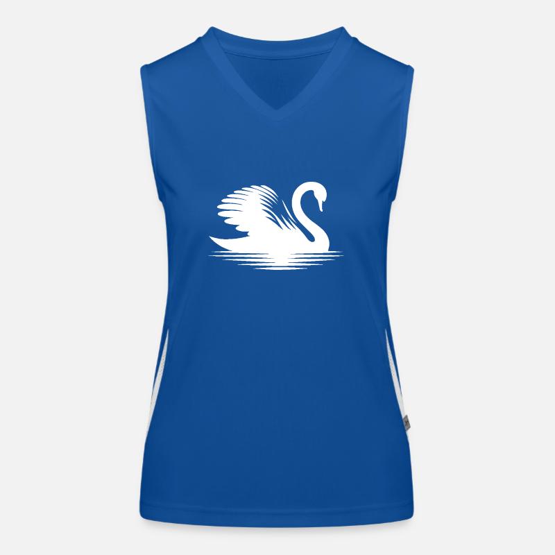 Proud Elegant Swan Silhouette Portrait Women's Functional Contrast Tank Top
