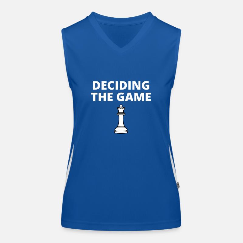 Schach Spruch Geschenk Schachmatt Queens Gambit Funktionelles Kontrast-Tank Top für Frauen
