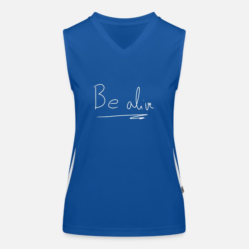 Be alive text Women's Functional Contrast Tank Top
