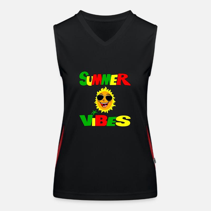 summer vibes unique design Women's Functional Contrast Tank Top
