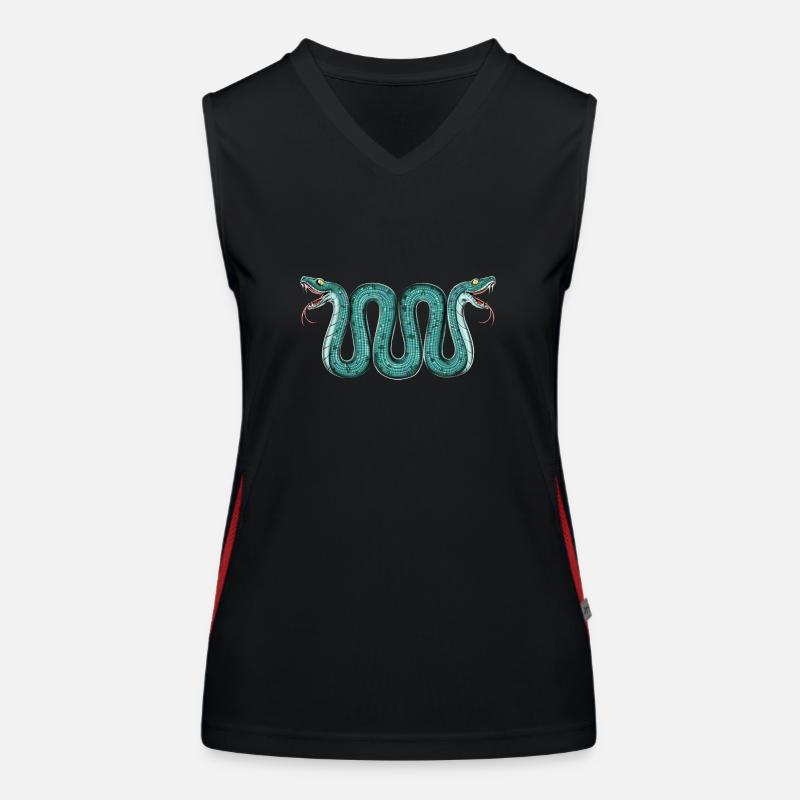 Aztec Two Headed Serpent Snake Women's Functional Contrast Tank Top