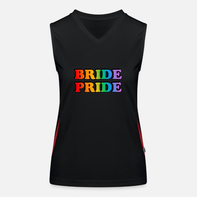 Braut Stolz Lesbische Hochzeit Regenbogen Funktionelles Kontrast-Tank Top für Frauen