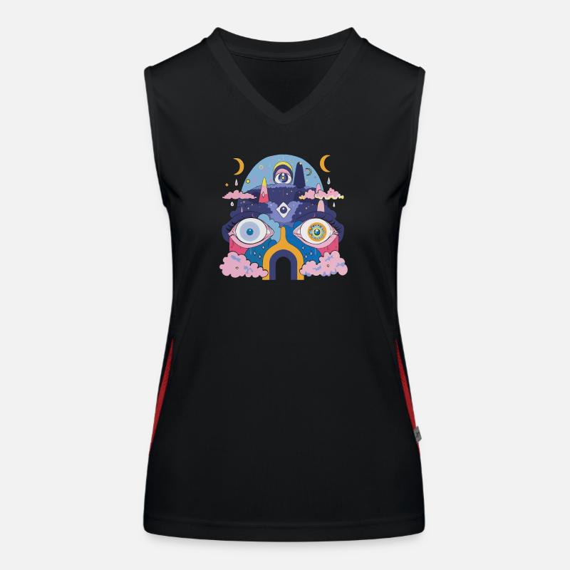 Psychedelischer Roboter Funktionelles Kontrast-Tank Top für Frauen