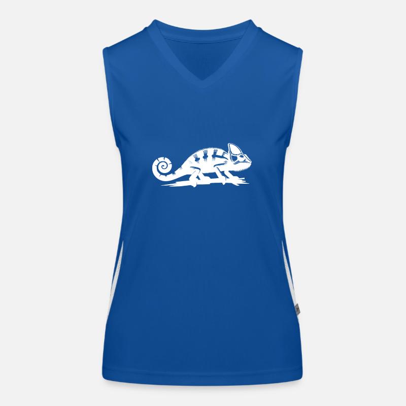 Petit dragon caméléon à la queue recourbée Débardeur respirant contrasté Femme